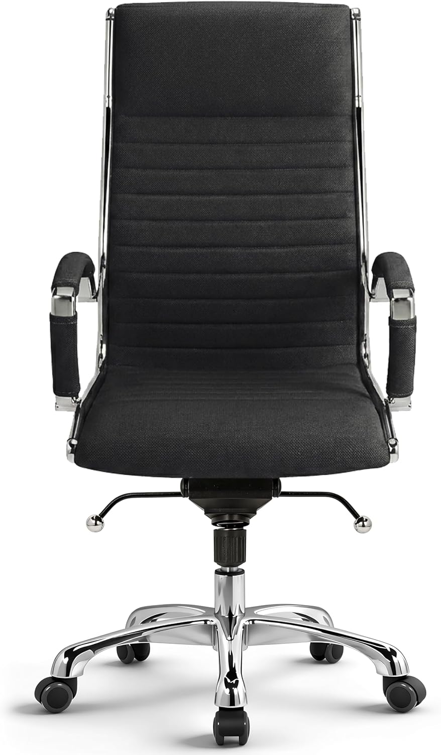 VERSEE Premium Chefsessel Montreal in Stoff Schwarz - Ergonomischer Bürostuhl für Büro und Home-Offi