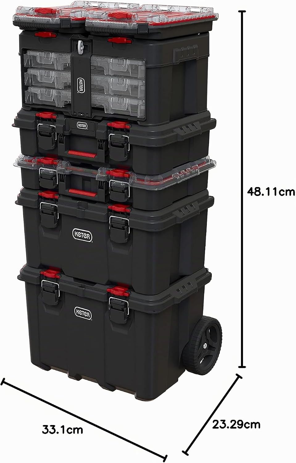 Keter Stack &amp; Roll Heavy Duty DIY 3 Organizer Werkzeug Aufbewahrungs-Set DIY 3 Organizer Werkzeug Au
