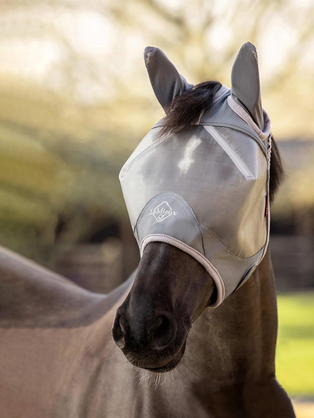 LeMieux Armour Shield Pro Fly Mask Half Fliegenmaske XL grau, XL grau