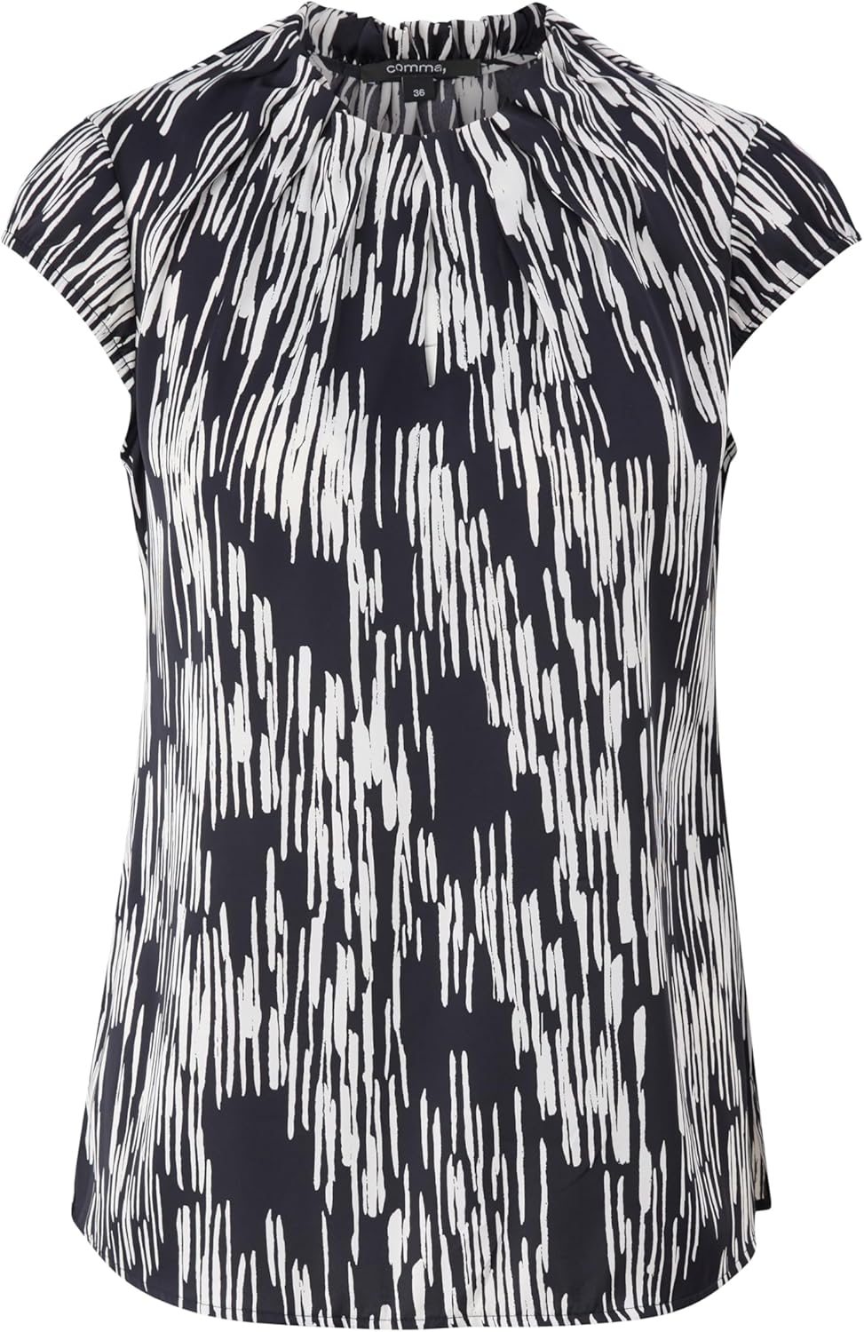 Comma Satinbluse mit Kappärmeln 34 99a7_schwarz, 34 99a7_schwarz