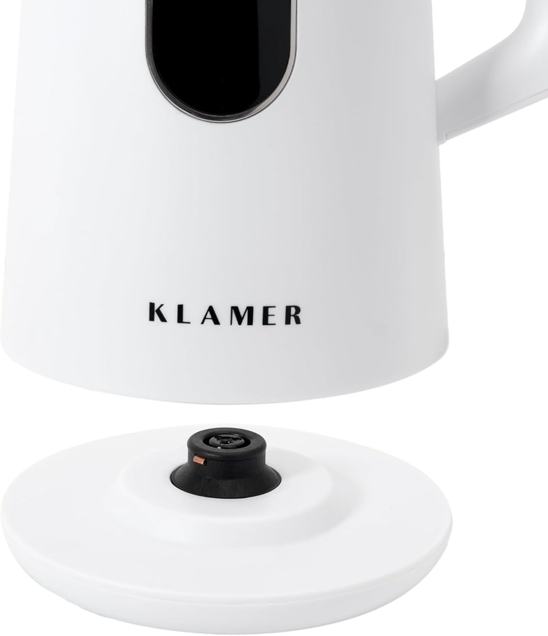 KLAMER Wasserkocher Edelstahl 1,5L 1800W elektrischer Wasserkocher weiss mit Temperatureinstellung z