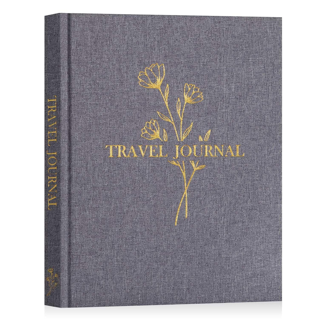 Lanpn Reisetagebuch Notizbuch 110 Seiten, Leinen Reisetagebuch zum Ausfüllen Fotobuch Reisejournal m