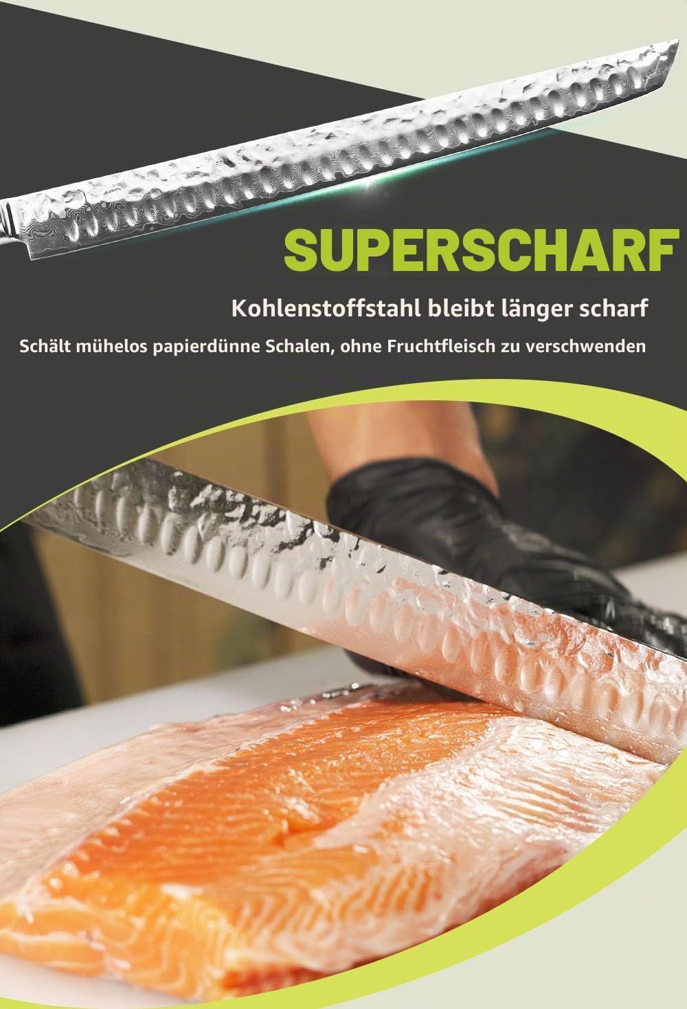 YOUSUNLONG Ultimatives Sakimaru-Messer 15 Zoll (380 mm) japanisches Filetmesser aus Damaszenerstahl
