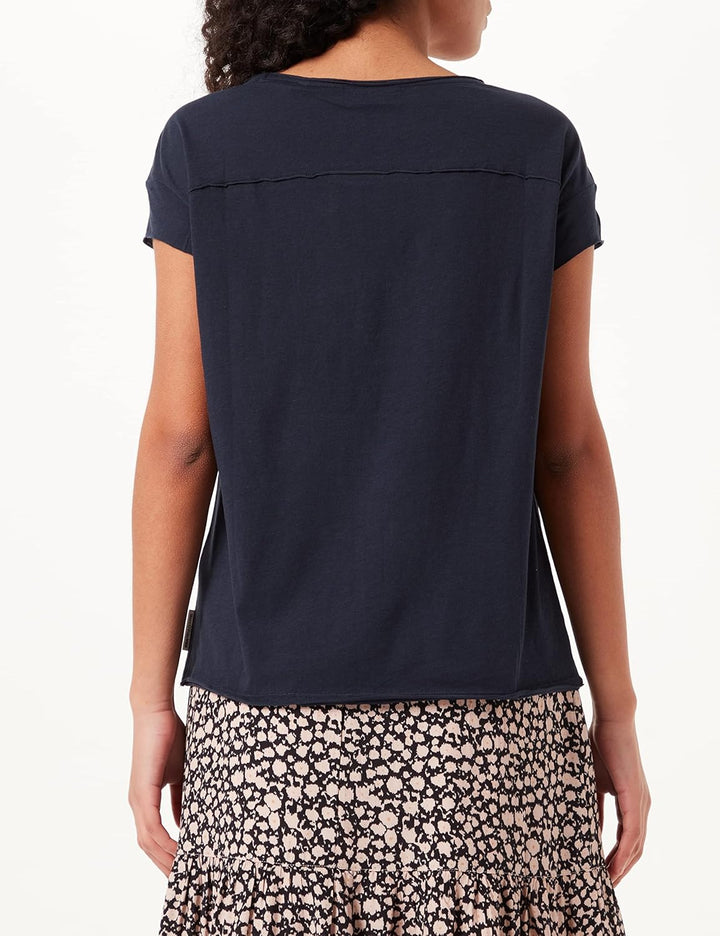 Marc O'Polo Denim Damen T-Shirt aus Bio-Baumwolle Relaxed Fit XS Blau, XS Blau