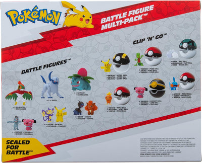 BANDAI - Pokémon – 8 Figuren Battle – Pikachu, Rondoudou (Jigglypuff), Rocabot (Rockruff), Abra, Far