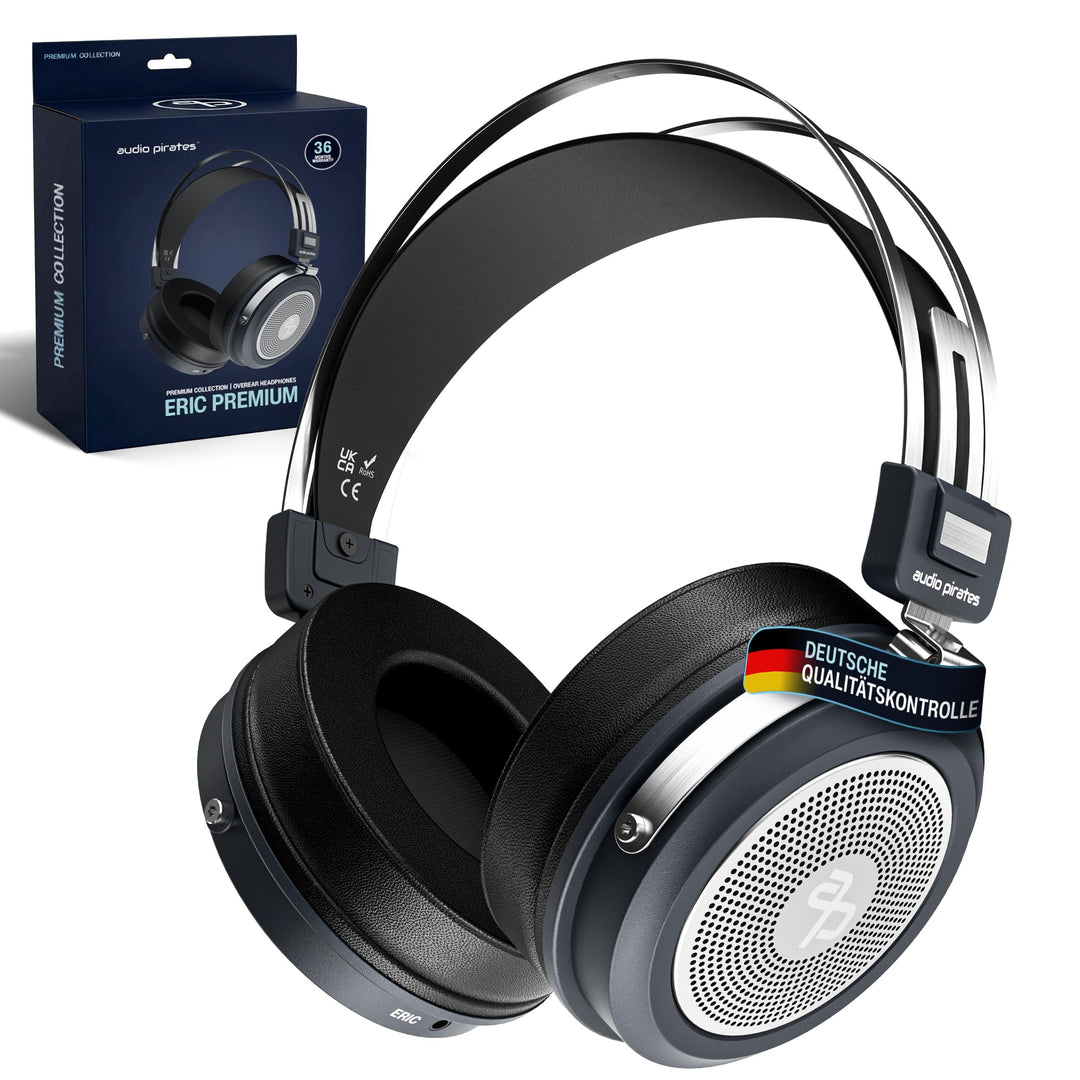 audio pirates Over-Ear HiFi Kopfhörer – Kopfhörer mit Case, HiFi-Klang, 3 m Kabel & 6,3 mm Adapter –