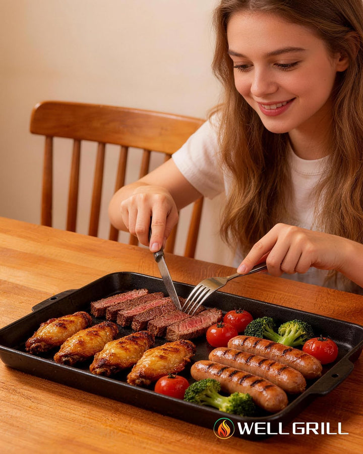 WELL GRILL Platte Ersatzteile Teppanyaki Grillplatte 49x29cm 49x29cm für Herd, 49x29cm für Herd
