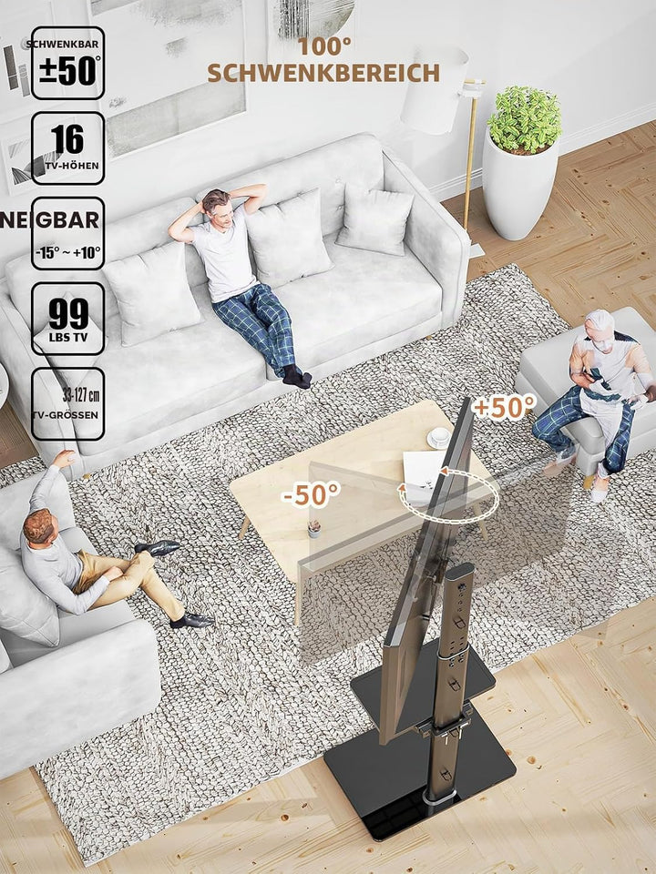 TV Standfuss TV Ständer TV Bodenständer Fernsehstand Fernsehtisch mit Halterung höhenverstellbar für