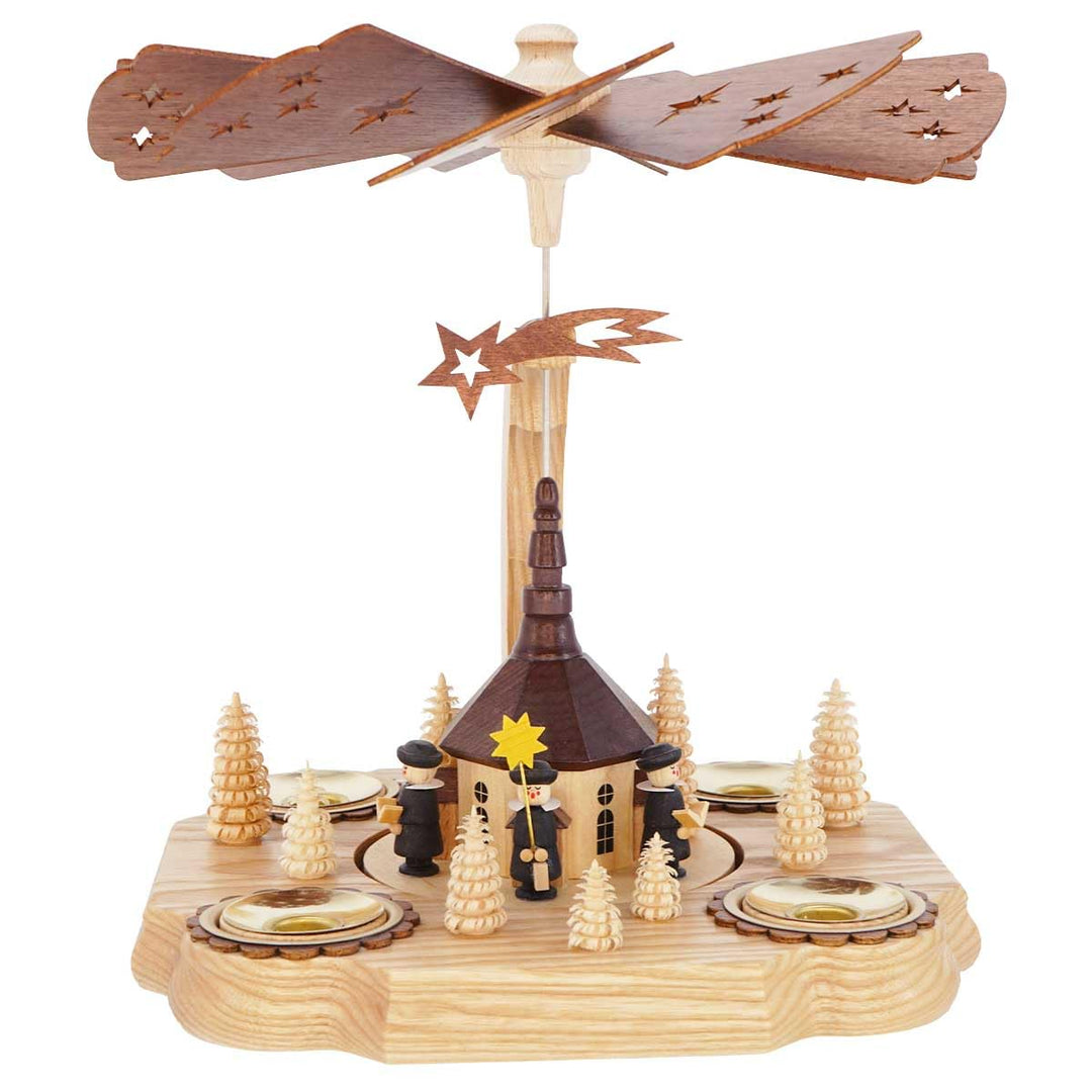 SCHENK HOLZKUNST Pyramide Seiffener Kirche mit Schweif