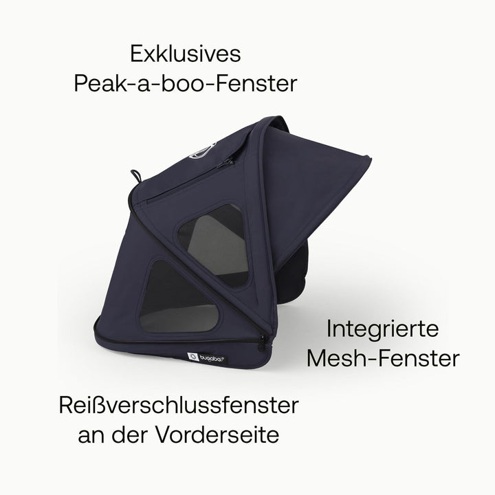 Bugaboo Dragonfly Sonnendach mit Lüftungsfenstern, ausziehbar für zusätzlichen und optimalen Sonnens