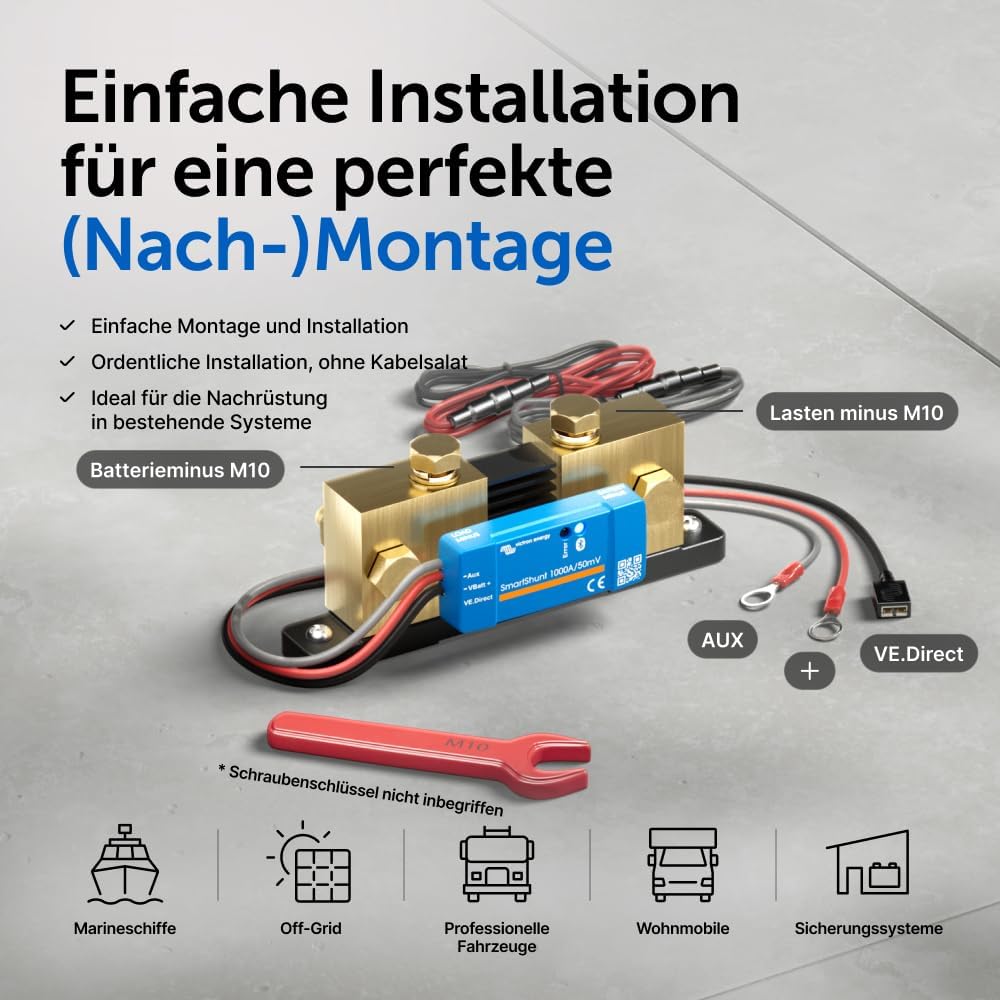 Victron Energy SmartShunt IP65 1000 Ampere Batteriewächter (Bluetooth), 1000 Amp
