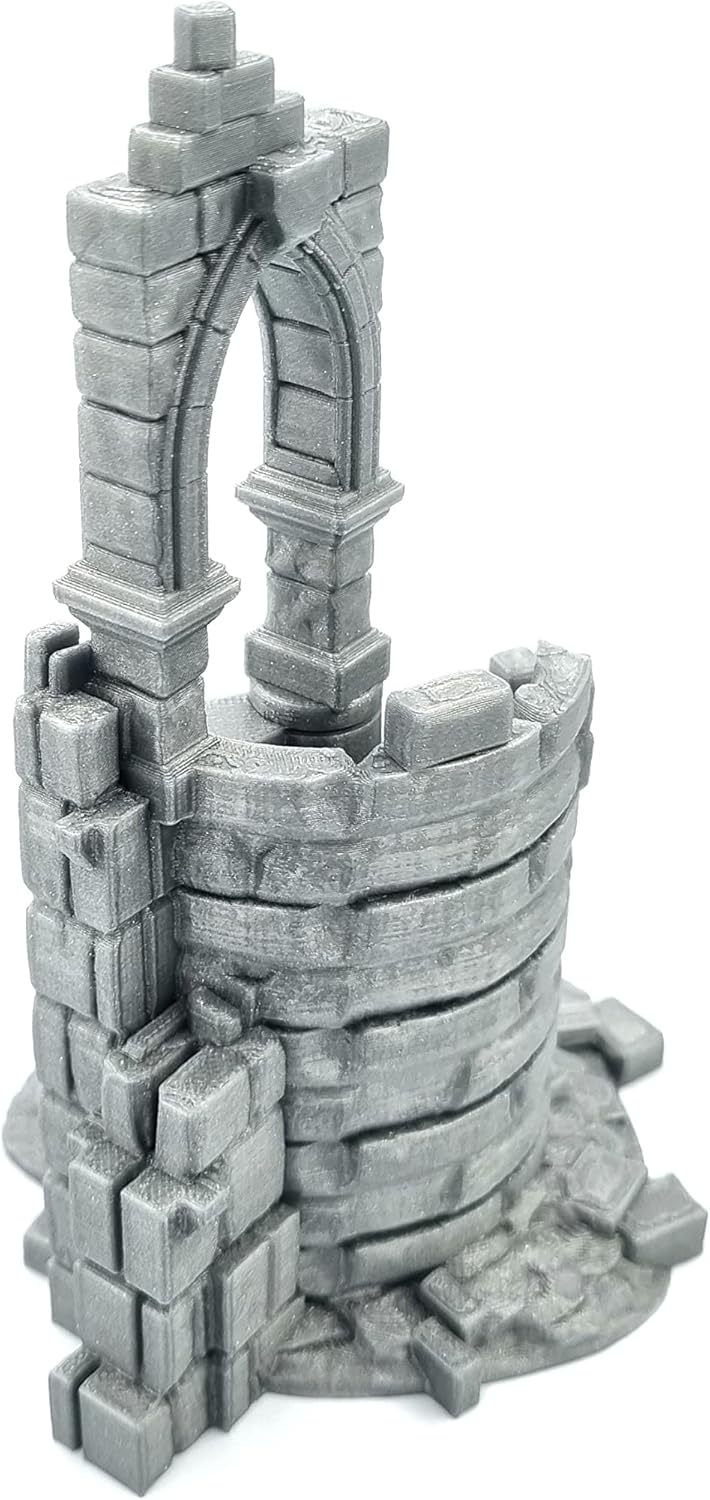 QP3D - Battle Ruined Building Wall, Terrain Scenery für Tabletop & RPG 28-32mm Miniaturen Wargame Pr