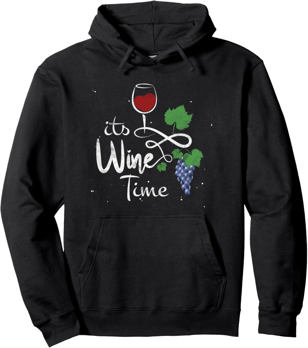 It´s wine time Geschenk Frauen Wein witziger Rotwein Spruch Pullover Hoodie