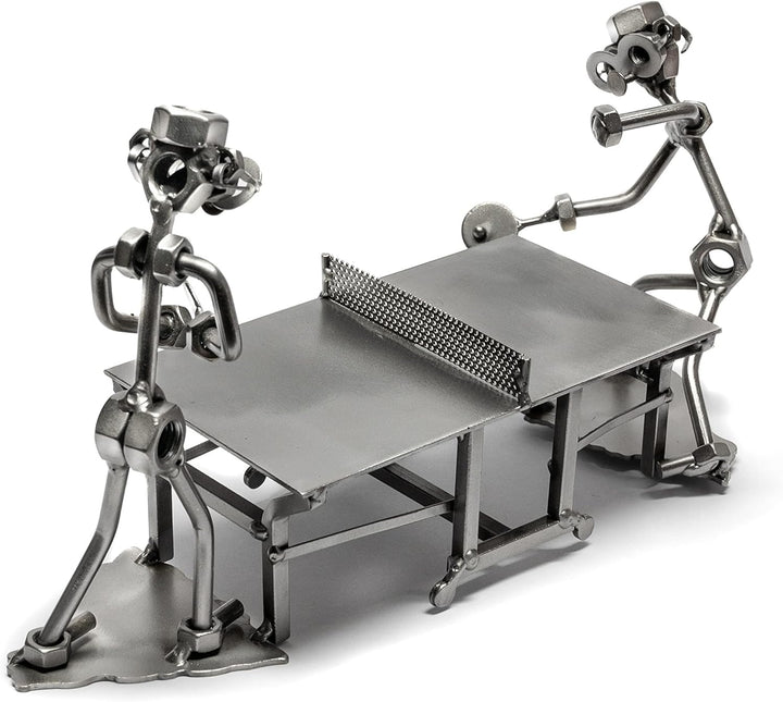 STEEMO Schraubenmännchen Tischtennis Geschenk Metall-Kunst Deko 30x13x17 cm