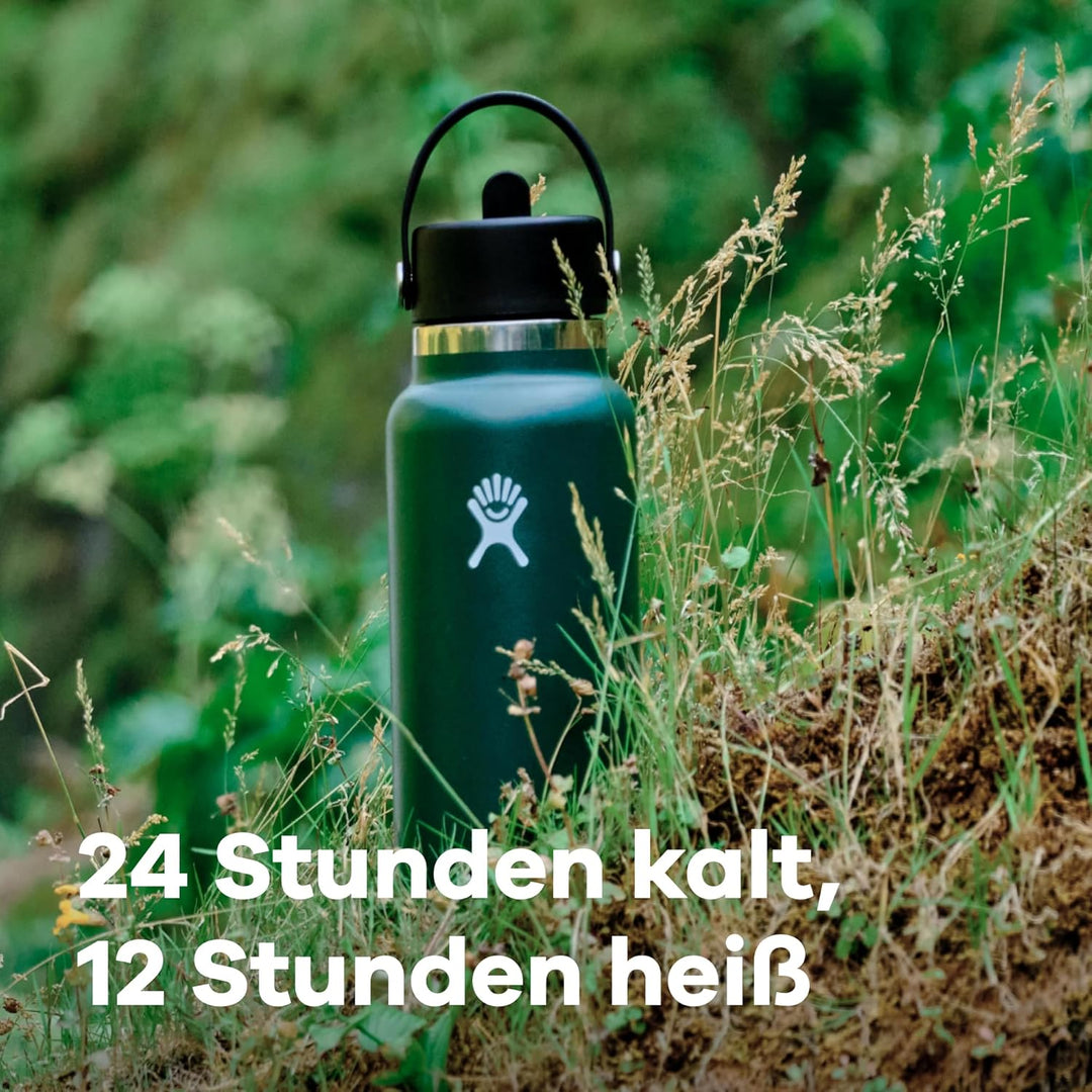 HYDRO FLASK - Trinkflasche 946ml (32oz) mit Strohdeckel - Vakuumisolierte, Wiederverwendbare Flasche