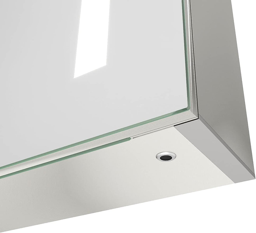 AQUABATOS Spiegelschrank Bad mit Beleuchtung 50x70 cm Badezimmerschrank LED Spiegel Schrank Aluminiu