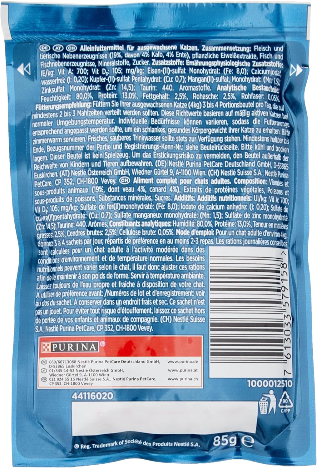 PURINA GOURMET Perle Genuss in Sauce Katzenfutter nass, mit Huhn, 26er Pack (26 x 85g) &amp; Perle Duett
