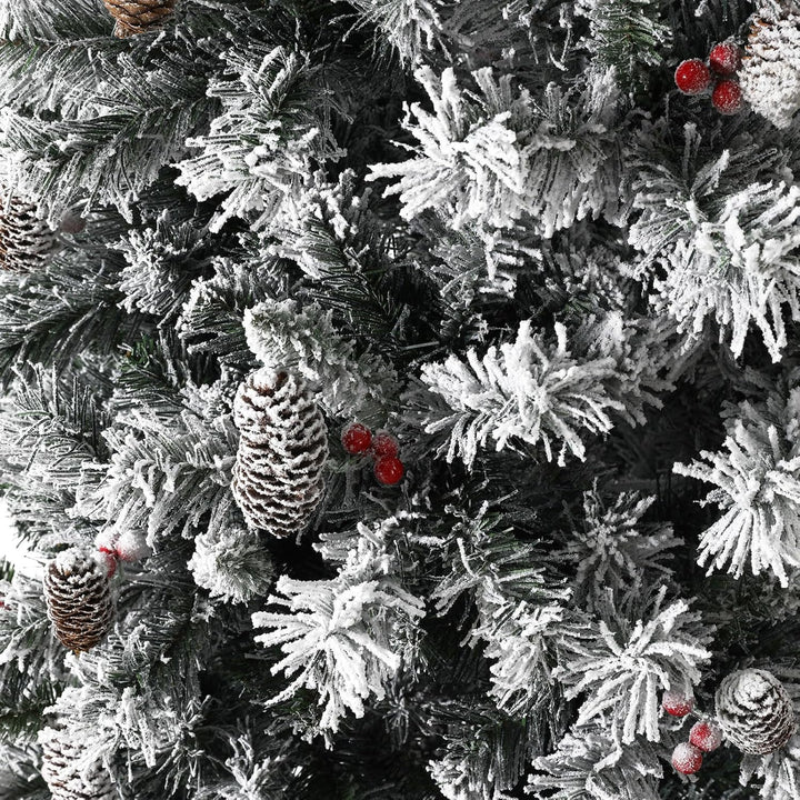 SVITA Künstlicher Weihnachtsbaum 150cm Weiss klappbar mit 371 Zweig-Spitzen inkl. Metall Ständer Chr