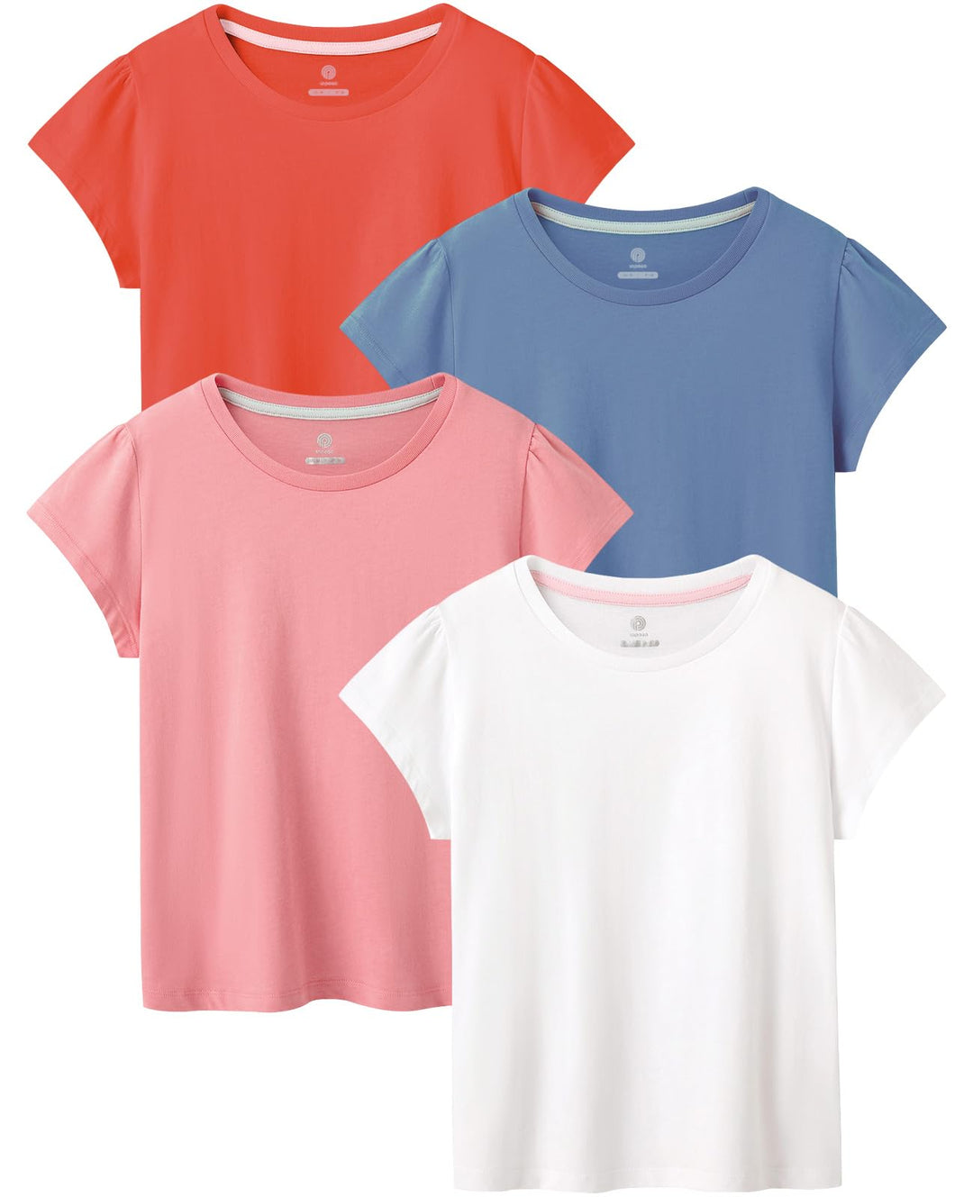 LAPASA Kinder T Shirt 100% Baumwolle 4er Pack Unisex 3-13 Jahre/ 95-165 Jungen Jungs Sport Tshirt K0