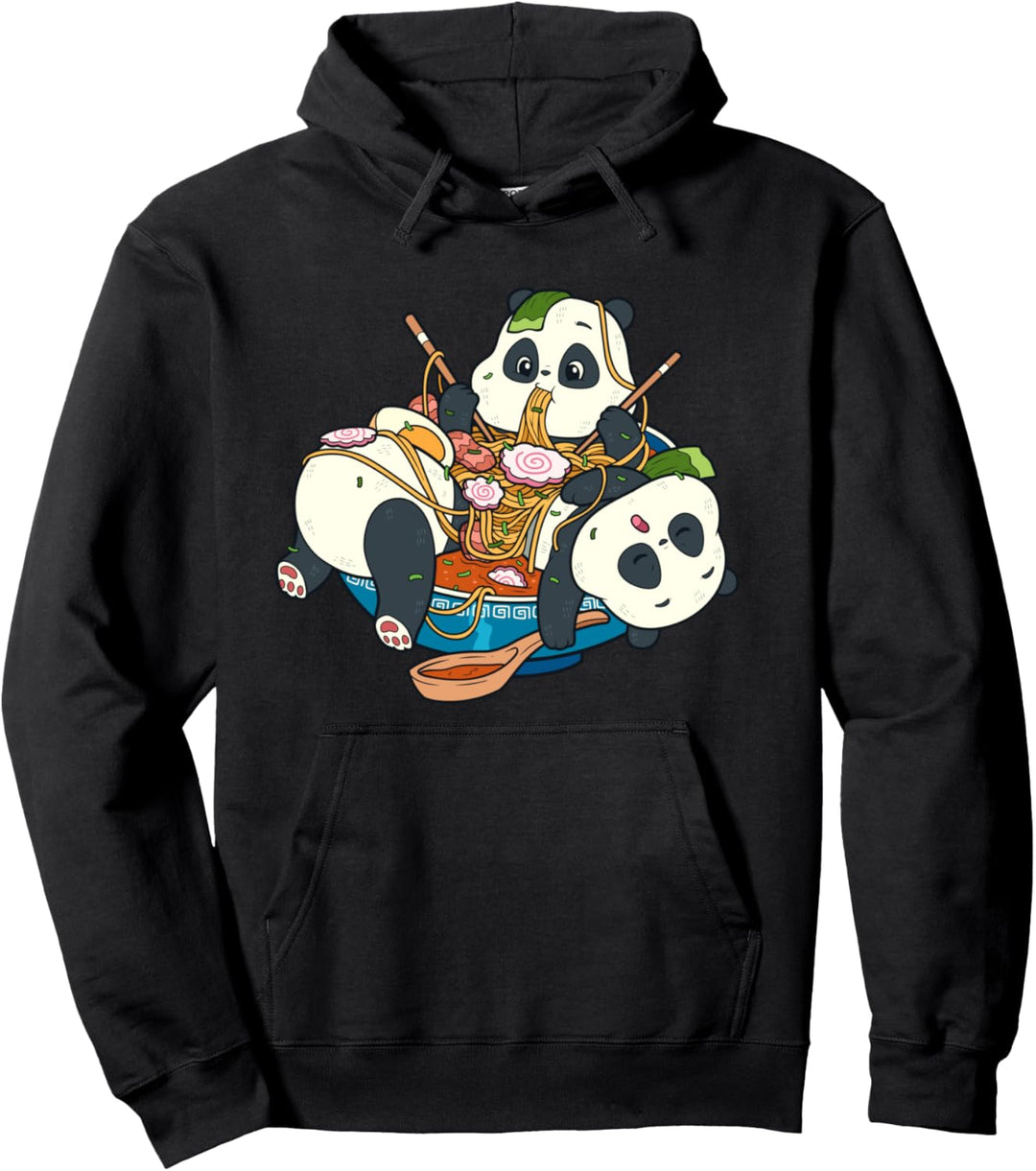 Kawaii Cute Anime Pandas Otaku Japanese Ramen Noodles Gift Pullover Hoodie