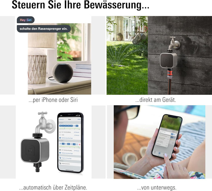 Eve Aqua - Smarte Bewässerungssteuerung per App oder Siri, automatisch bewässern, Zeitpläne, einfach