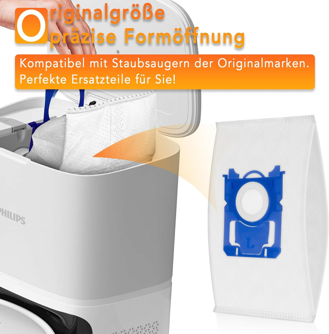 8 Stück S bag Staubsaugerbeutel für Philips FC8021/03, für AEG GR201SM, für Electrolux E201SM s-bag