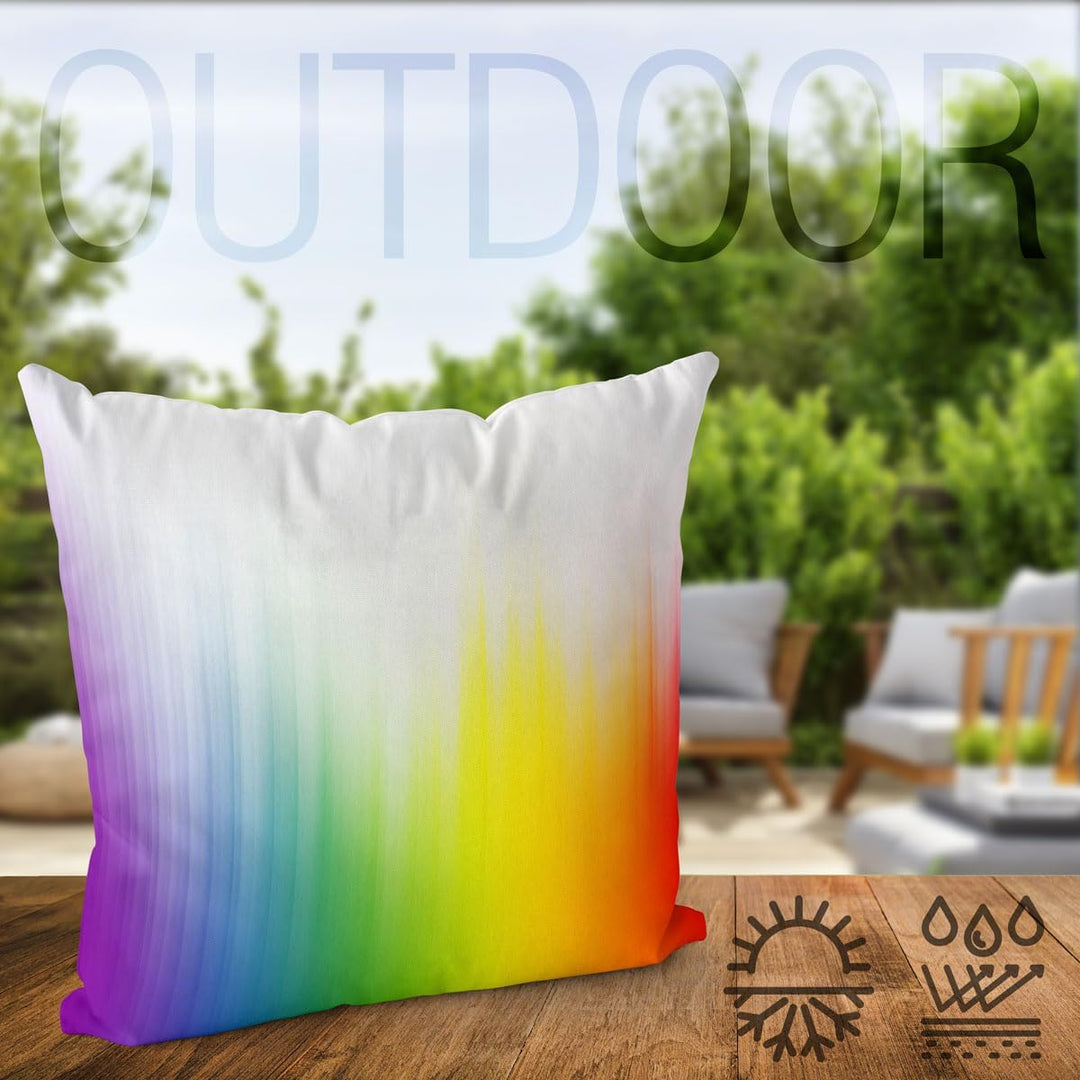 VOID Regenbogen Farben Pride Kissenbezug Kissenhülle Polyester wasserfest Outdoor Indoor, Kissen Grö