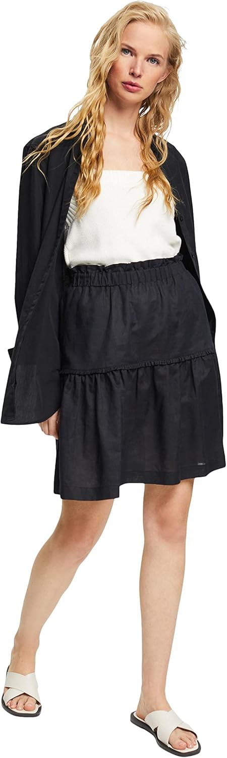 ESPRIT Damen Rock 34W 001/Black, 34W 001/Black