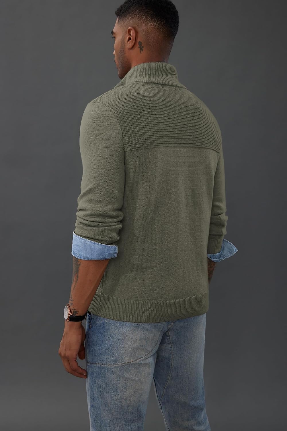 PJ PAUL JONES Troyer Pullover Herren mit Reissverschluss Arbeitspullover | Half Zip | Dicker | Stehk