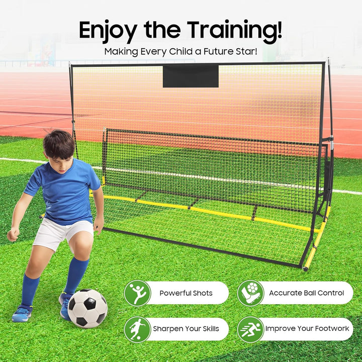 Fussball Rückprallnetz 210x120cm, 2 Netze, Kinder &amp; Erwachsene