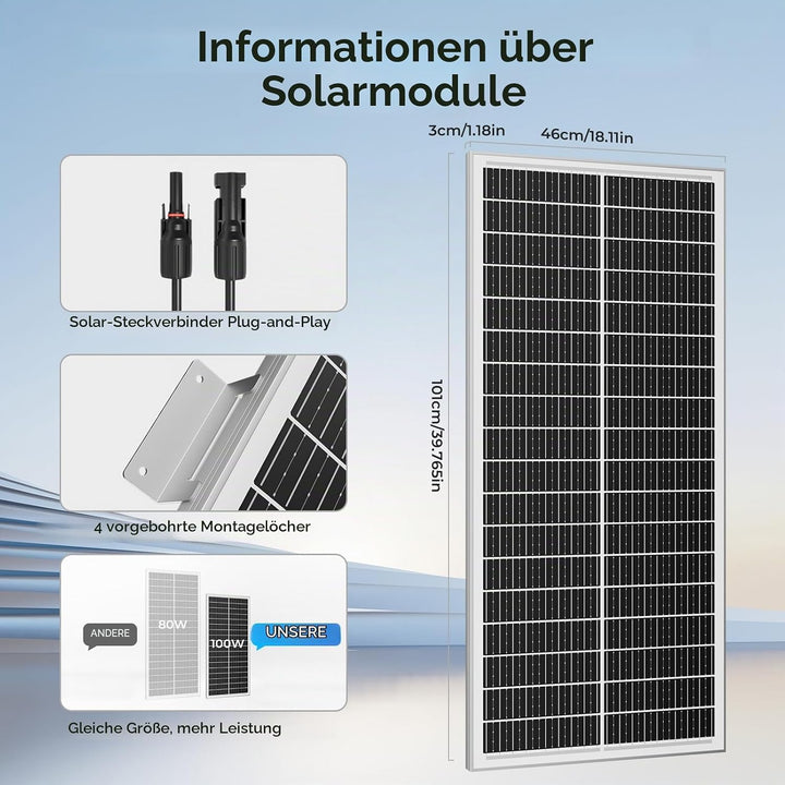 18BB Solarpanel, N-Type 12 V Solarmodul, 25% Hocheffiziente Monokristalline PV-Module, IP68-Wasserdi