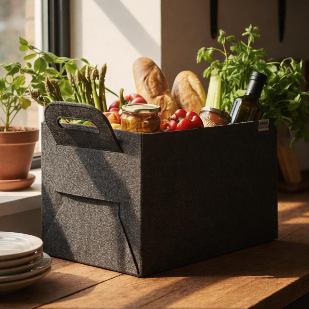 COM-FOUR® Filz-Tasche XXL für den Einkauf - Transporttaschen für Zeitungen, Altpapier und Shopping -
