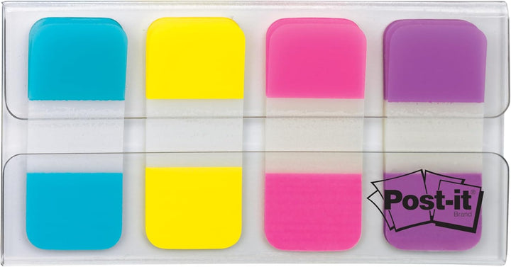 Post-it Tabs, 1,6 cm Solid, Aqua, Gelb, Pink, Violett, langlebig, beschreibbar, repositionierbar, ha