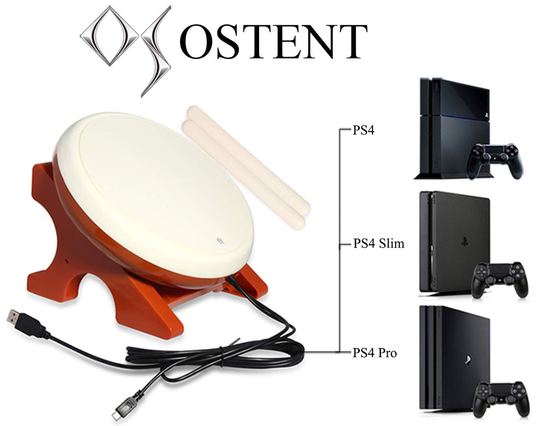 OSTENT Trommel Controller Trommelstöcke Traditionelles Japanisches Instrument für Sony PS4 Slim Pro