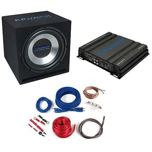 Crunch CBP500 - Basspaket mit einem 30cm Subwoofer + 2-Kanal Verstärker fürs Auto - 300mm Bassbox mi