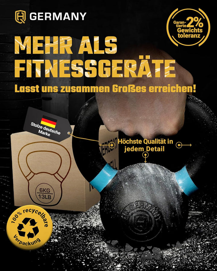 HQ Germany® Powdercoat Kettlebell | Vollguss | 2-32kg | Starter-Sets | ±2,0% Gewichtstoleranz 06KG,