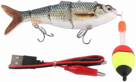 LED Angelköder, USB Wiederaufladbar, Elektronischer Swimbait-Hartköder, Mehrgliedrig, für Barsch, Fo