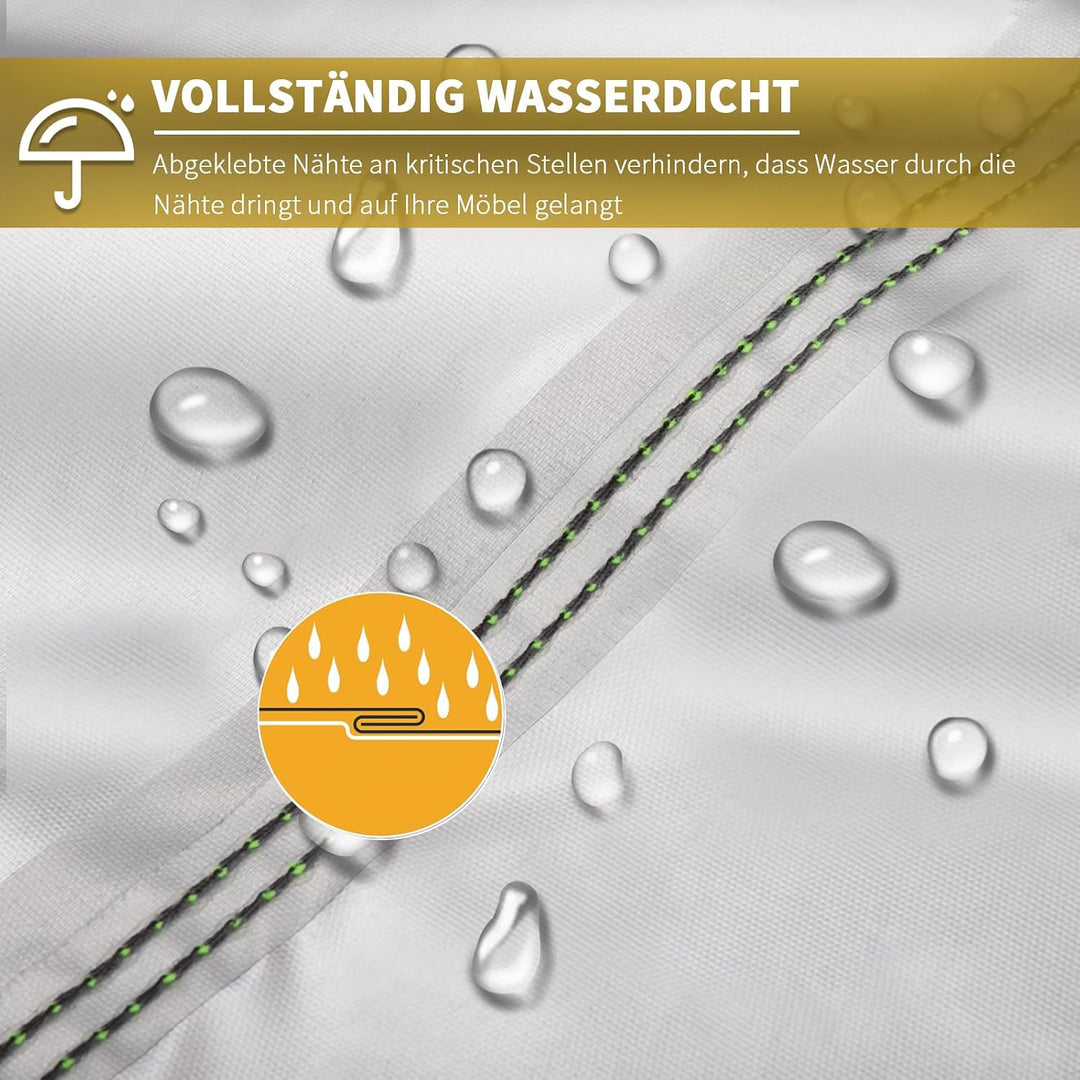 BEEWAY Gartenmöbel Abdeckung Wasserdicht V2.0 125x125x73cm, Schutzhülle Abdeckplane für Gartentische