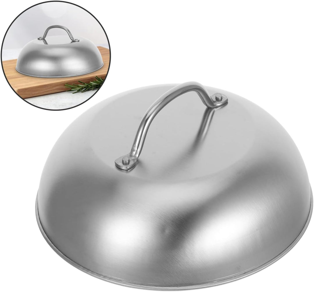 Kisangel Grillabdeckung Aus Edelstahl Runde Abdeckhaube Für Kochen Im Freien Metall-topfdeckel Zum B