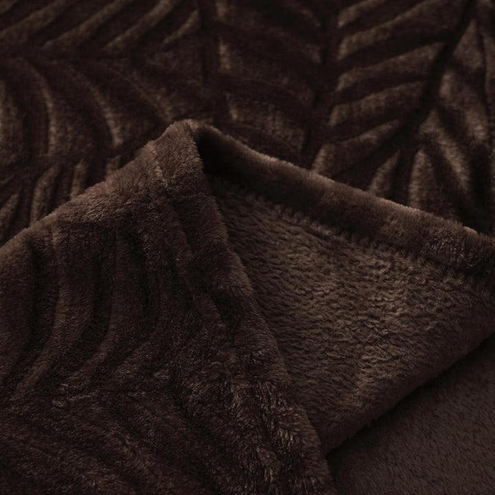 SOCHOW Superweich aus Flanell-Fleece, Leichte Kuscheldecke mit Blatt-Muster für Bett Sofa Couch, 150