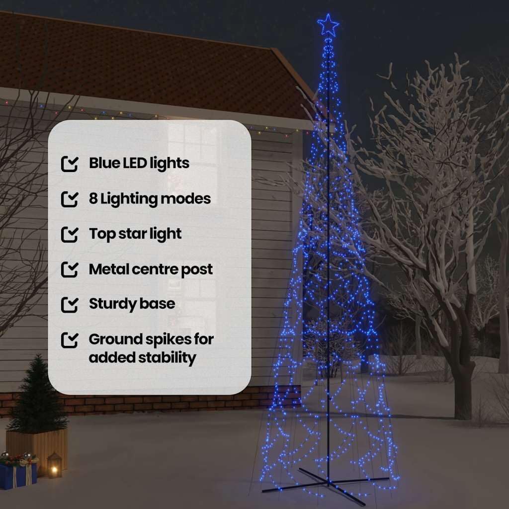 vidaXL LED Weihnachtsbaum Kegelform Tannenbaum Lichterbaum Weihnachtsdeko Stern Beleuchtung Aussen B