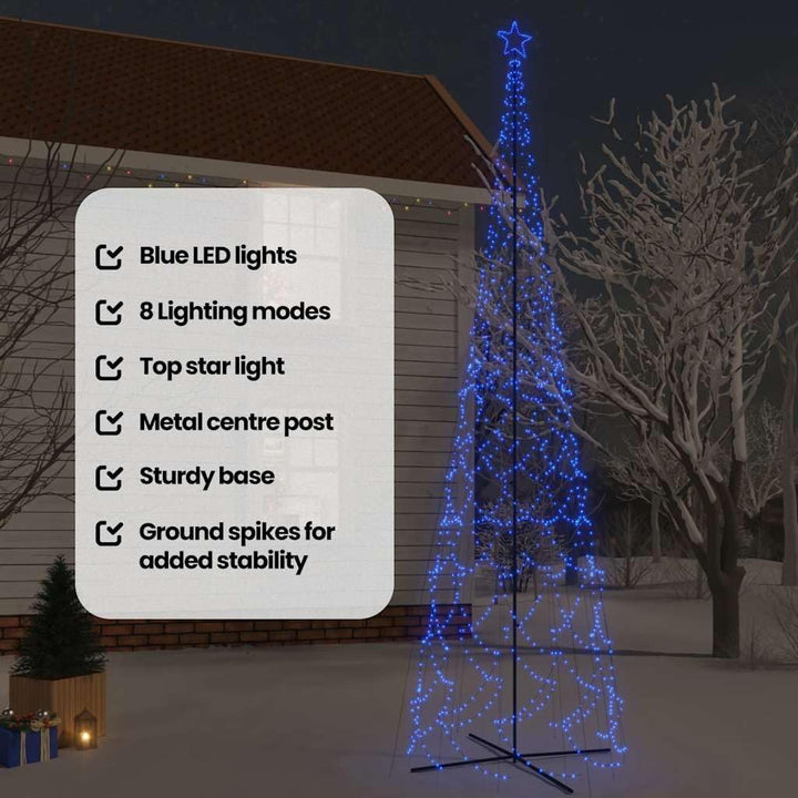 vidaXL LED Weihnachtsbaum Kegelform Tannenbaum Lichterbaum Weihnachtsdeko Stern Beleuchtung Aussen B