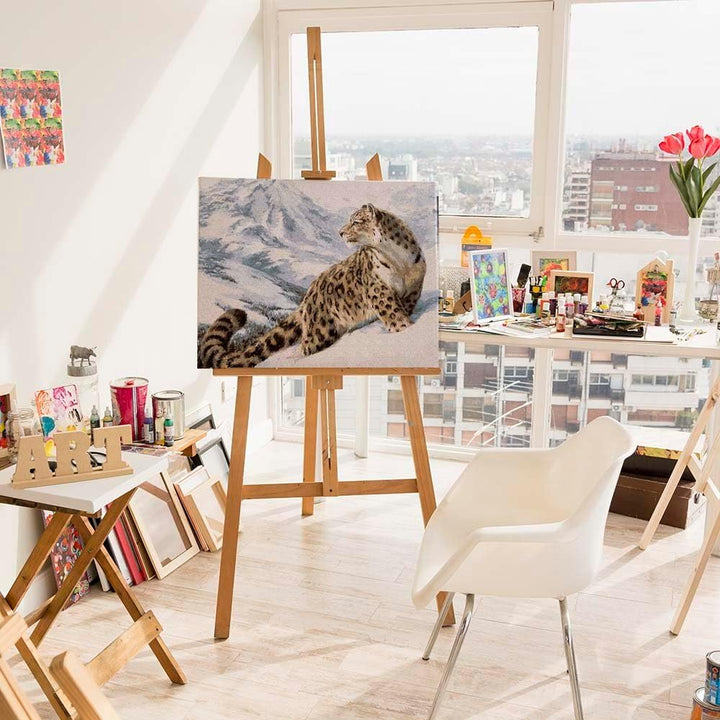 Artnapi Malen nach Zahlen Erwachsene mit Rahmen | DIY Handgemalt | Schneeleopard Irbis | Kit für Anf