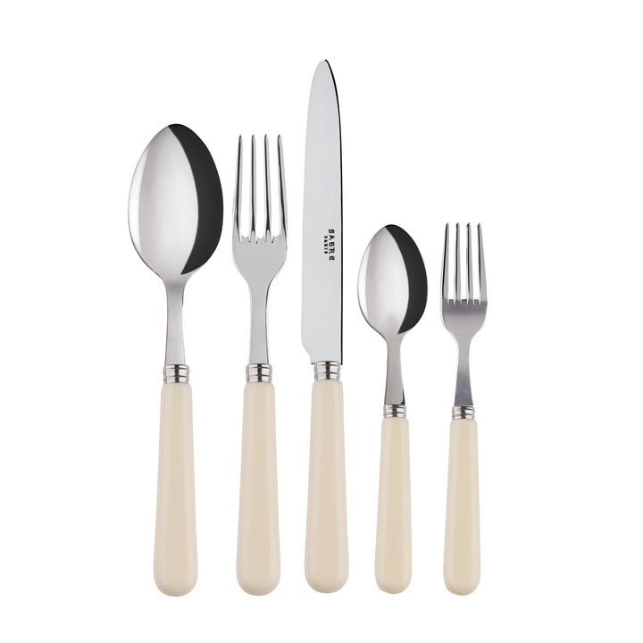 SABRE PARIS - Tafelbesteck-Set, 5-teilig - Pop - Messer, Gabel, Esslöffel, Teelöffel &amp; Kuchengabel -