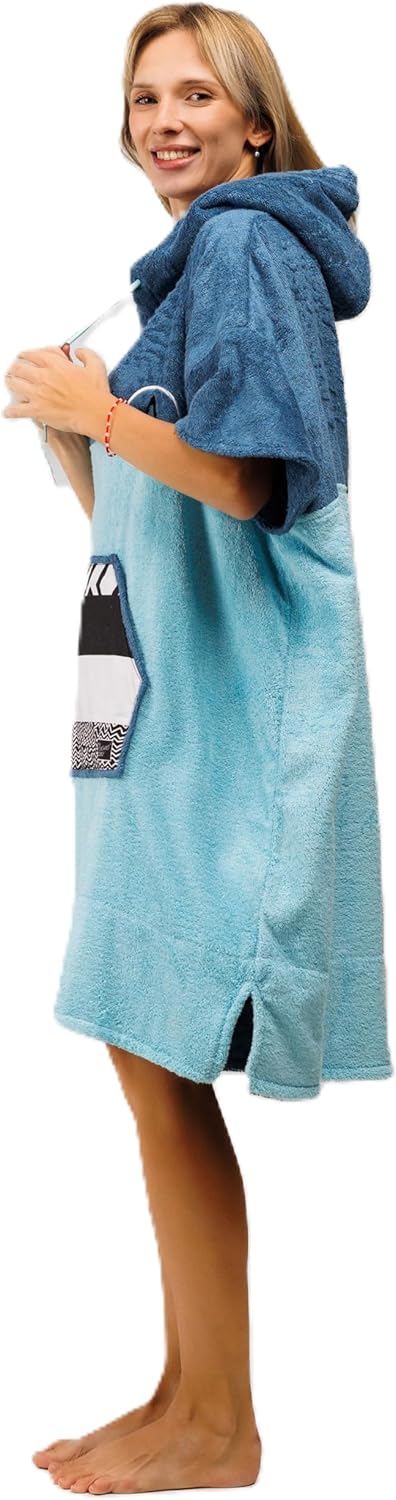 WAVE HAWAII Poncho Air Surfponcho 60% Viskose aus Bambus und 40% Baumwolle für Körpergrössen von 155