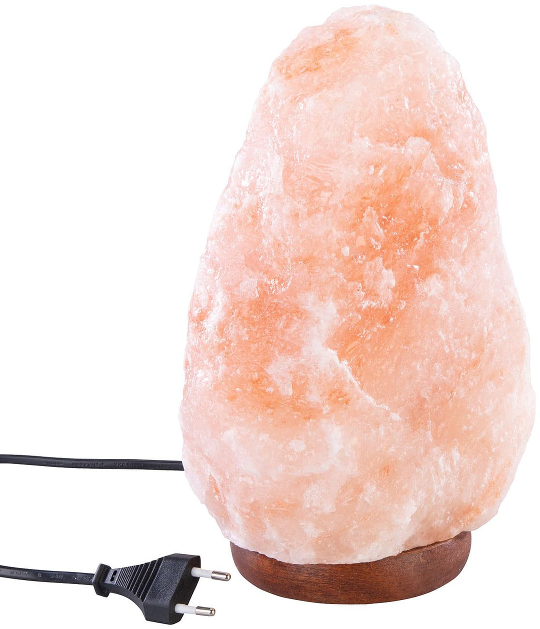 Lunartec Salzsteinlampe gross: Grosse Salzkristall-Lampe mit Echtholzständer, LED-Leuchtmittel, 5-7