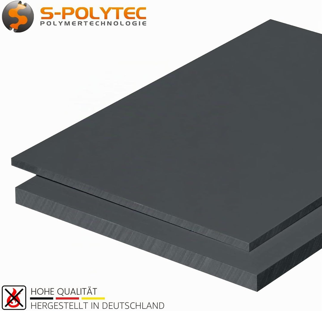 Platte aus Hart PVC Zuschnitt in | grau RAL 7011 | VERSCHIEDENE FORMATE &amp; STÄRKEN | TOP QUALITÄT | (
