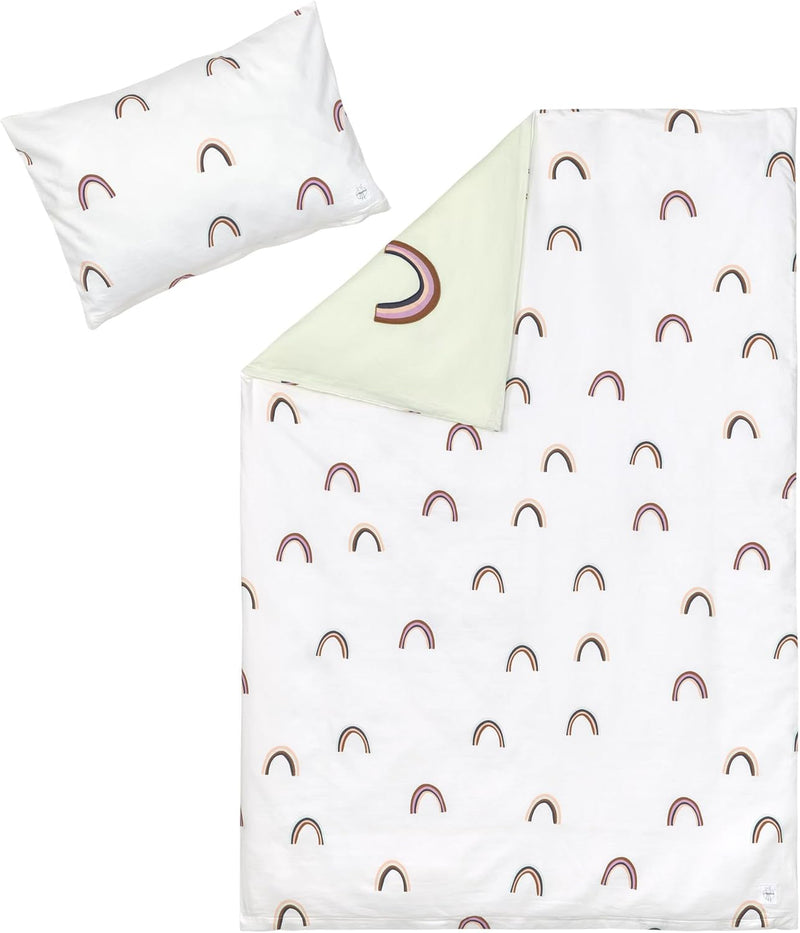 LÄSSIG Kinder Bettwäsche Set aus Bio Baumwolle GOTS zertifiziert 2-teilig/Bedding Set Rainbow milky/