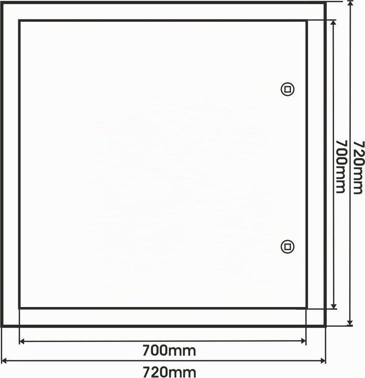 Revisionstür Primus weiss 700x700mm mit Vierkantverschluss