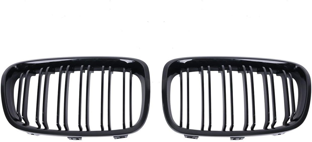 Ricoy Gloss Black 2011-2014 F20 F21 1 Series Sport Kidney Twin Flns Grillrost (Packung à 2 Stück) Sc